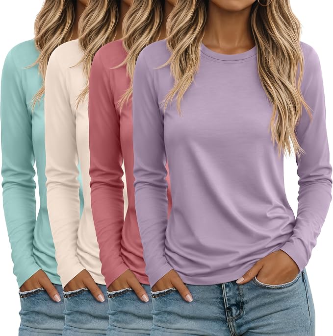 Long Sleeve Loose Crewneck Tops