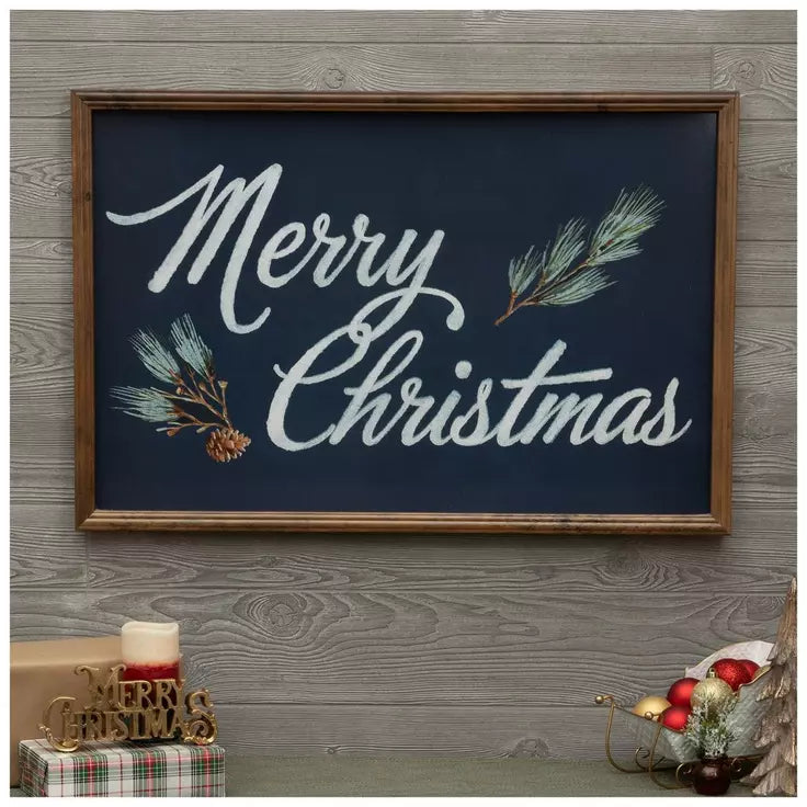 Large Blue Merry Christmas Sign