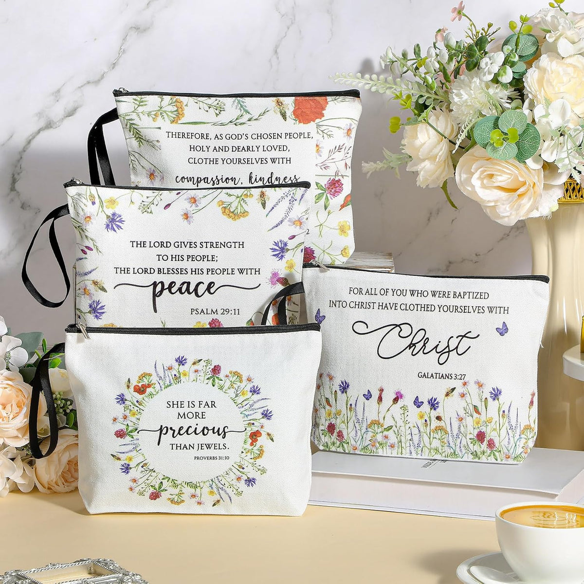 Canvas Scripture Makeup Bag