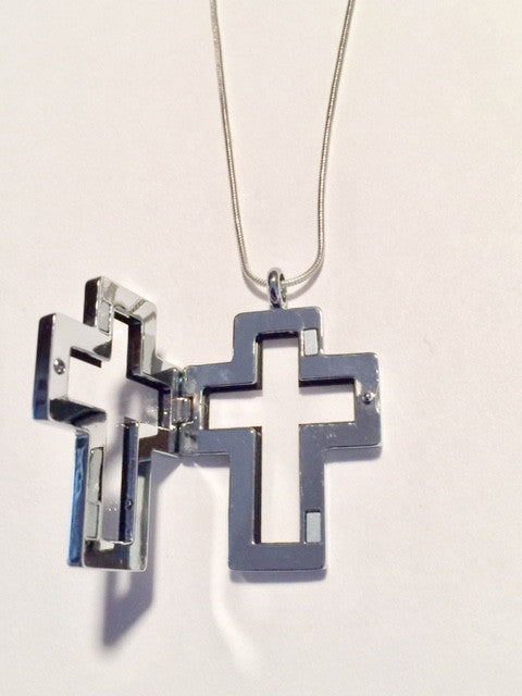 Cross Floating Charm Locket Necklace