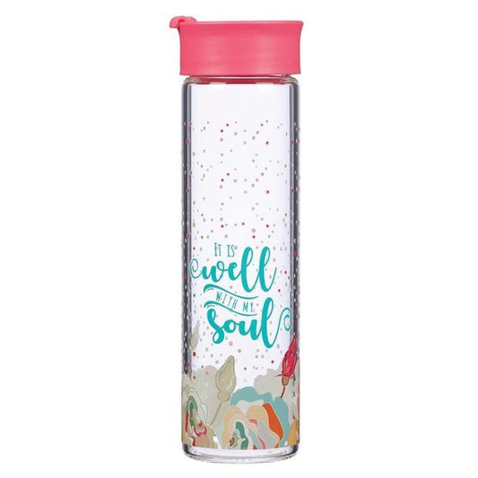 It Is Well With My Soul Glass Water Bottle