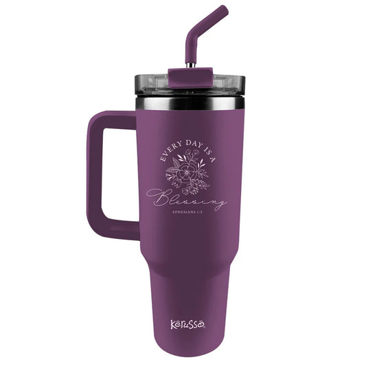 Blessing 40 oz Mug with Handle & Straw