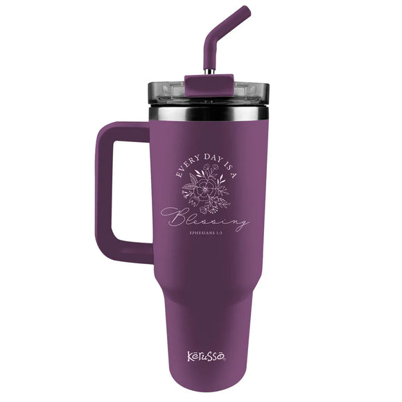 Blessing 40 oz Mug with Handle & Straw