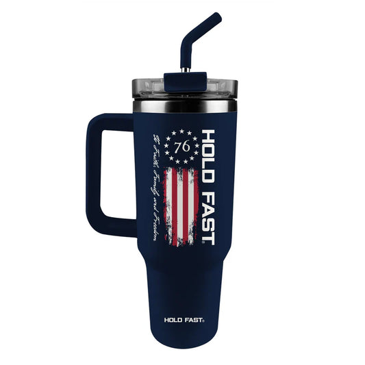 Hold Fast 76 Flag 40 oz Mug with Handle & Straw