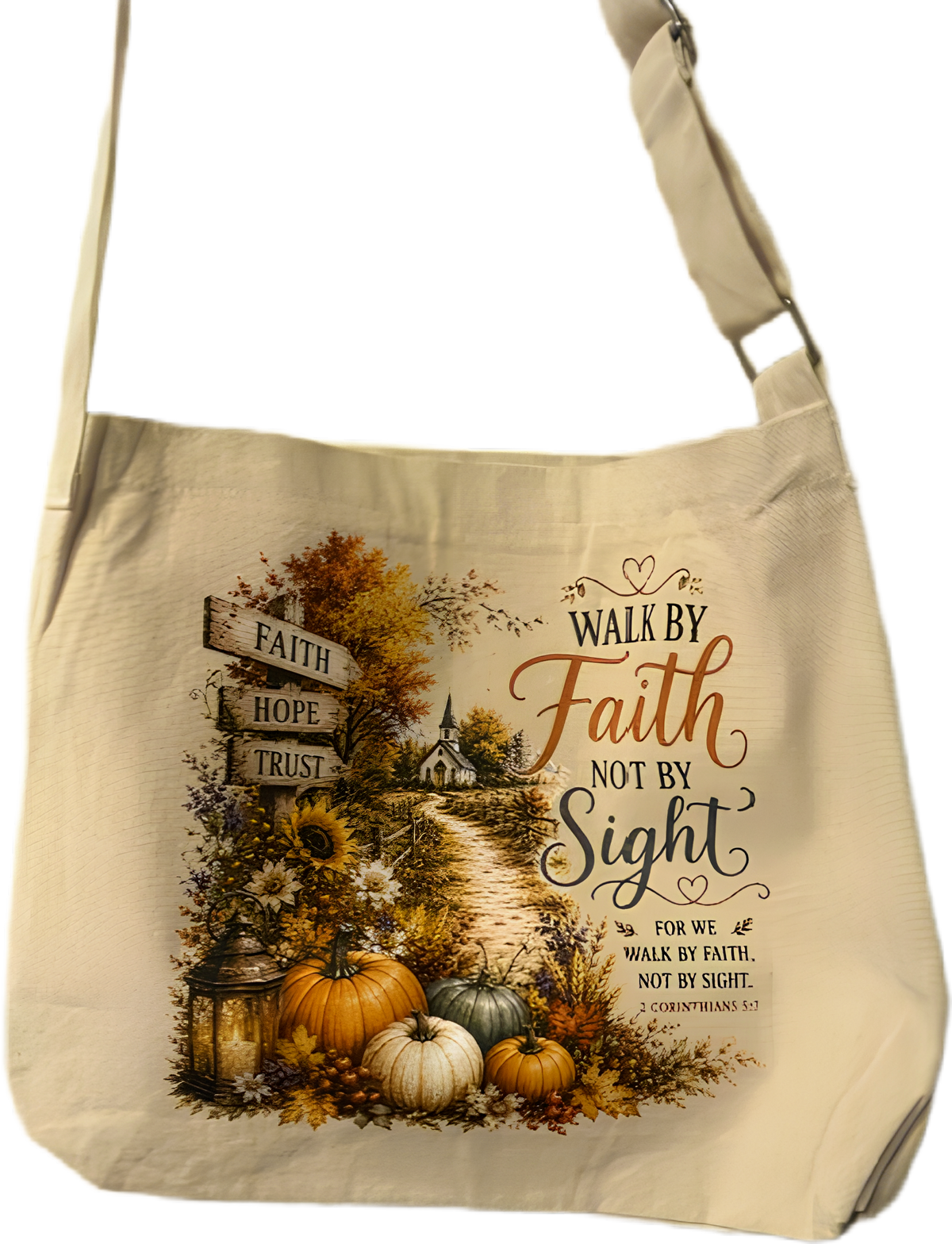 Walk By Faith Canvas Messenger Bag