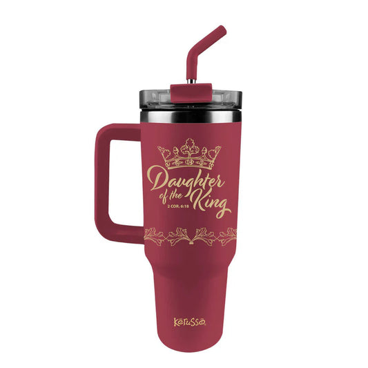 Daughter Of The King 40 oz Mug with Handle & Straw