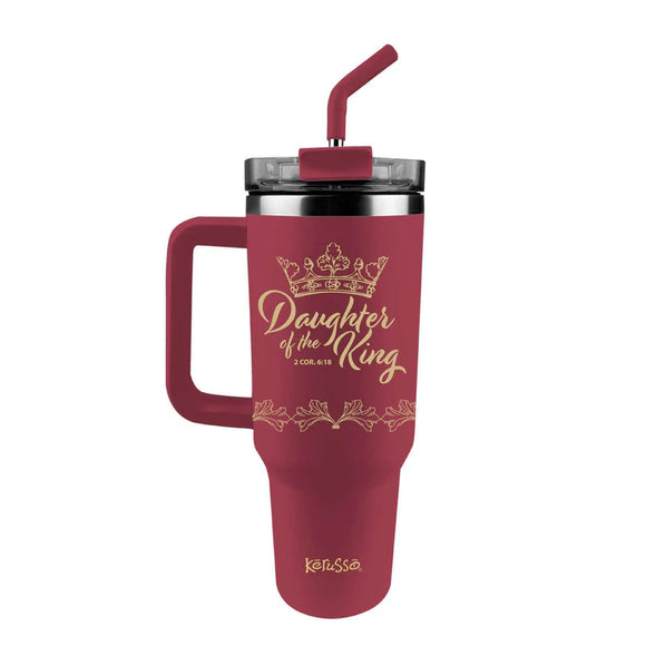 Daughter Of The King 40 oz Mug with Handle & Straw