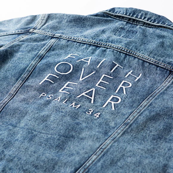 Faith Over Fear Denim Jacket (Size XL)