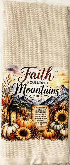 Faith Can Move Mountains Tea Towel