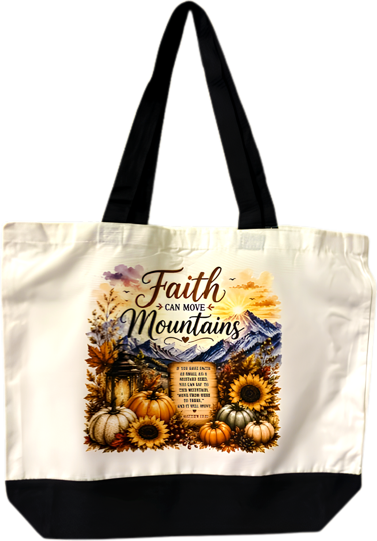 Faith Can Move Mountains Canvas Bag