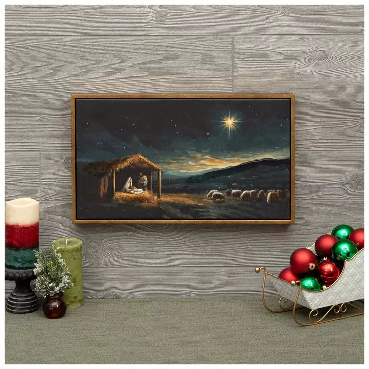 Nativity and Star Canvas Wall Art