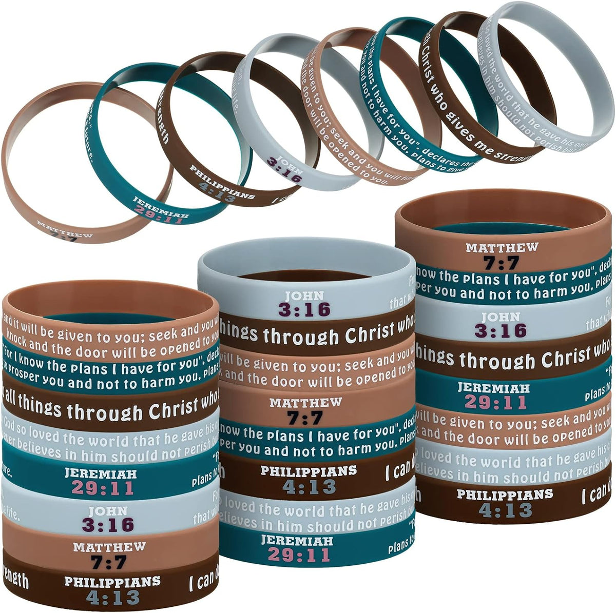 Inspirational Silicone Scripture Bracelets