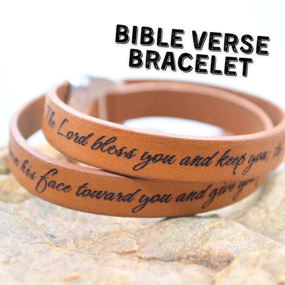 Leather Scripture Bracelet