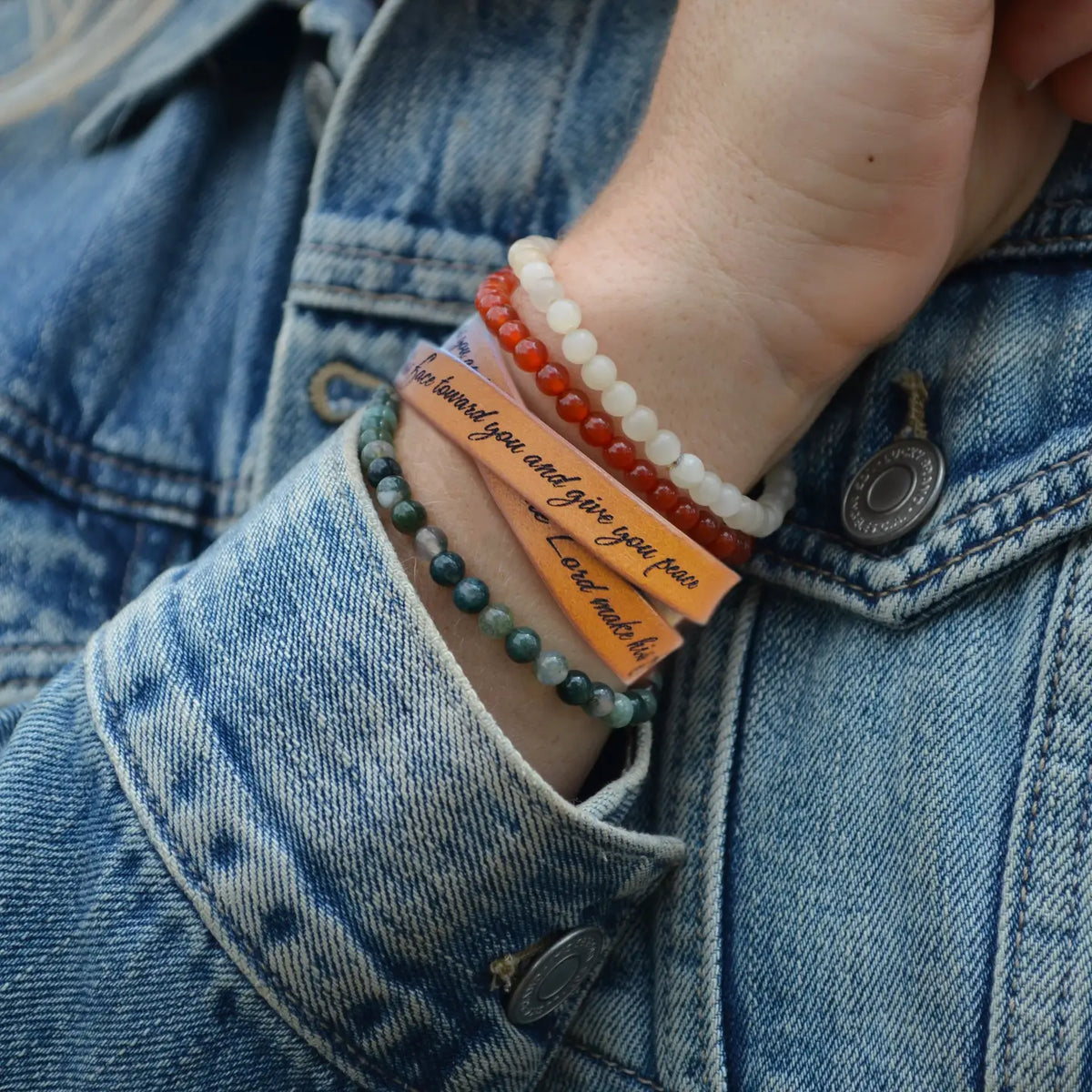 Leather Scripture Bracelet