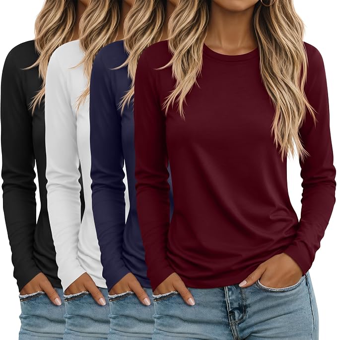 Long Sleeve Loose Crewneck Tops
