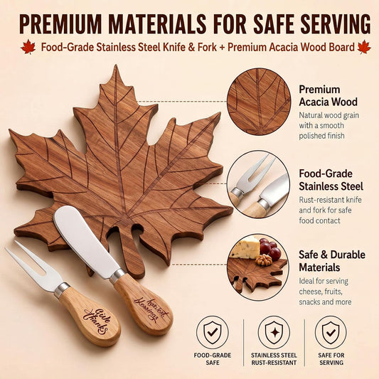 Maple Leaf Mini Charcuterie Board Gift, 8.3 x 7.5 in