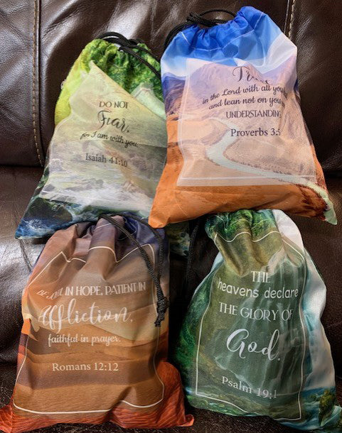 Cinnamon Pine Cones in Scripture Bags (random choice)