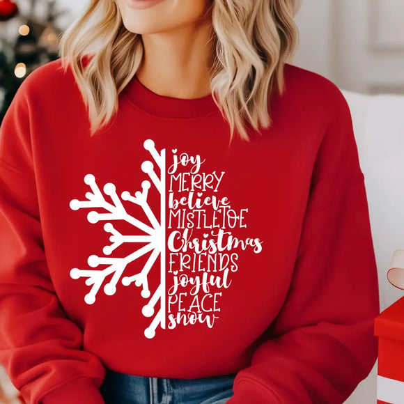 Snowflake Christmas Sweatshirt (Red)