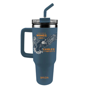 Wings Like Eagles 40 oz Mug with Handle & Straw