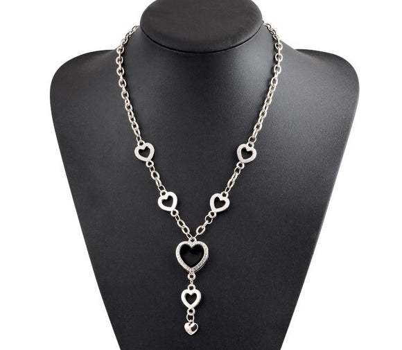 7 Hearts Silver Locket Necklace