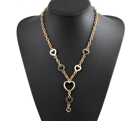 7 Hearts Gold Locket Necklace