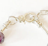 Purple & Silver Charm Bracelet