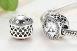 Clear .925 Sterling Silver Crystal Round Charm Bead