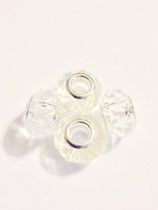 White and Clear Lampwork Murano Glass beads for European Charm Bracelet