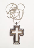 Crystal Cross Floating Charm Locket Necklace