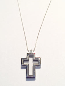 Cross Floating Charm Locket Necklace