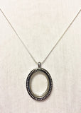 Antique Ellipse Floating Charm Locket Necklace