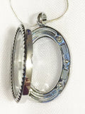Antique Ellipse Floating Charm Locket Necklace