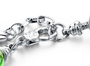 Green & Silver Charm Bracelet
