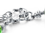 Green & Silver Charm Bracelet
