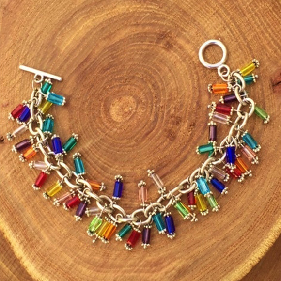 Colorful Glass Bead Bracelet