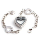4 Heart Silver Locket Bracelet