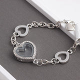 4 Heart Silver Locket Bracelet