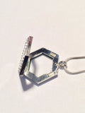 Hexagon Floating Charm Locket Necklace