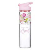 I Love You Mom Glass Water Bottle