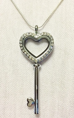 Key Floating Charm Locket Necklace