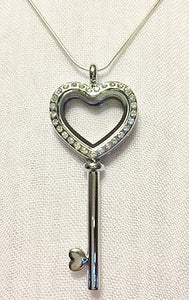 Key Floating Charm Locket Necklace