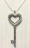 Key Floating Charm Locket Necklace