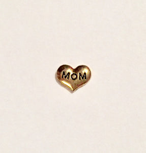 MOM Heart Charm (Gold tone)