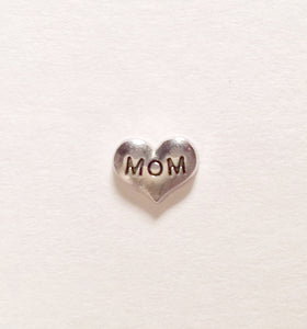 MOM Heart Charm (Silver tone)