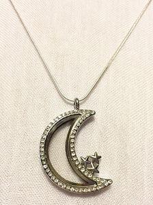 Moon n Stars Floating Charm Locket Necklace