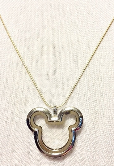 Mouse Floating Charm Locket Necklace