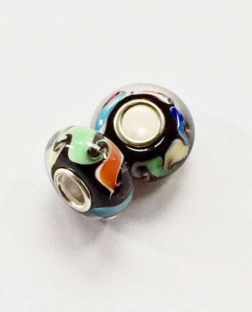 Murano Glass Swirl Charm Bead