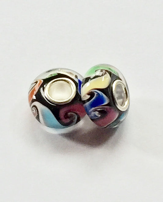 Murano Glass Swirl Charm Bead
