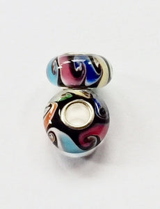 Murano Glass Swirl Charm Bead