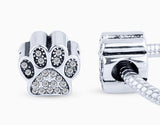 Cubic Zirconia Crystal Paw Charm Bead